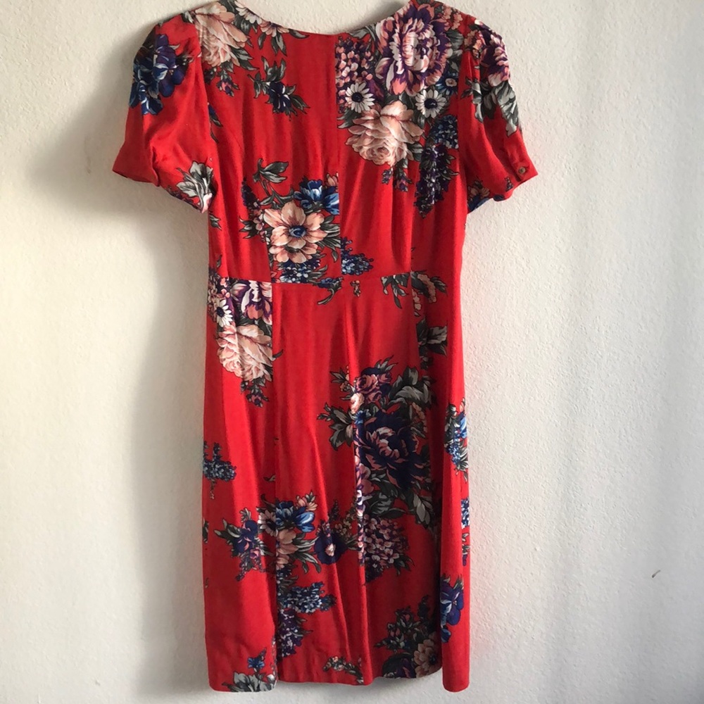 Anthropologie Red Floral Mini Dress - Picture 6 of 6
